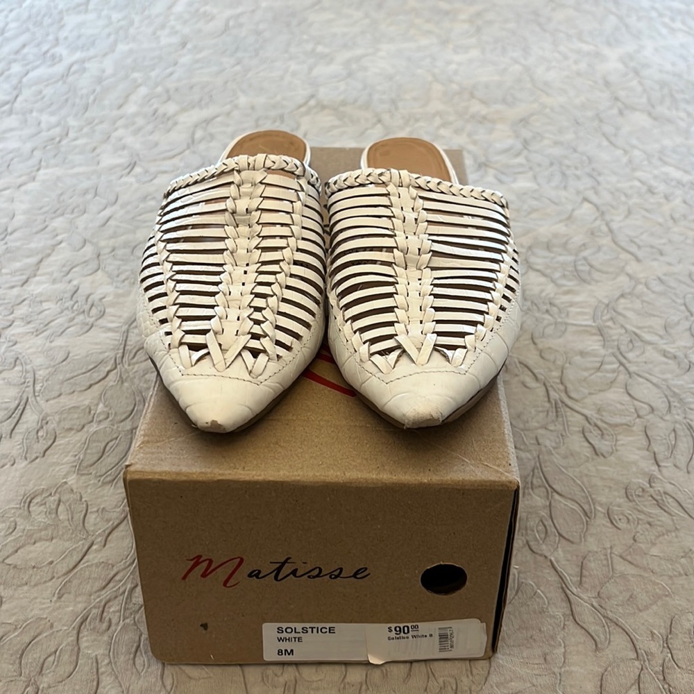 White mule sandals